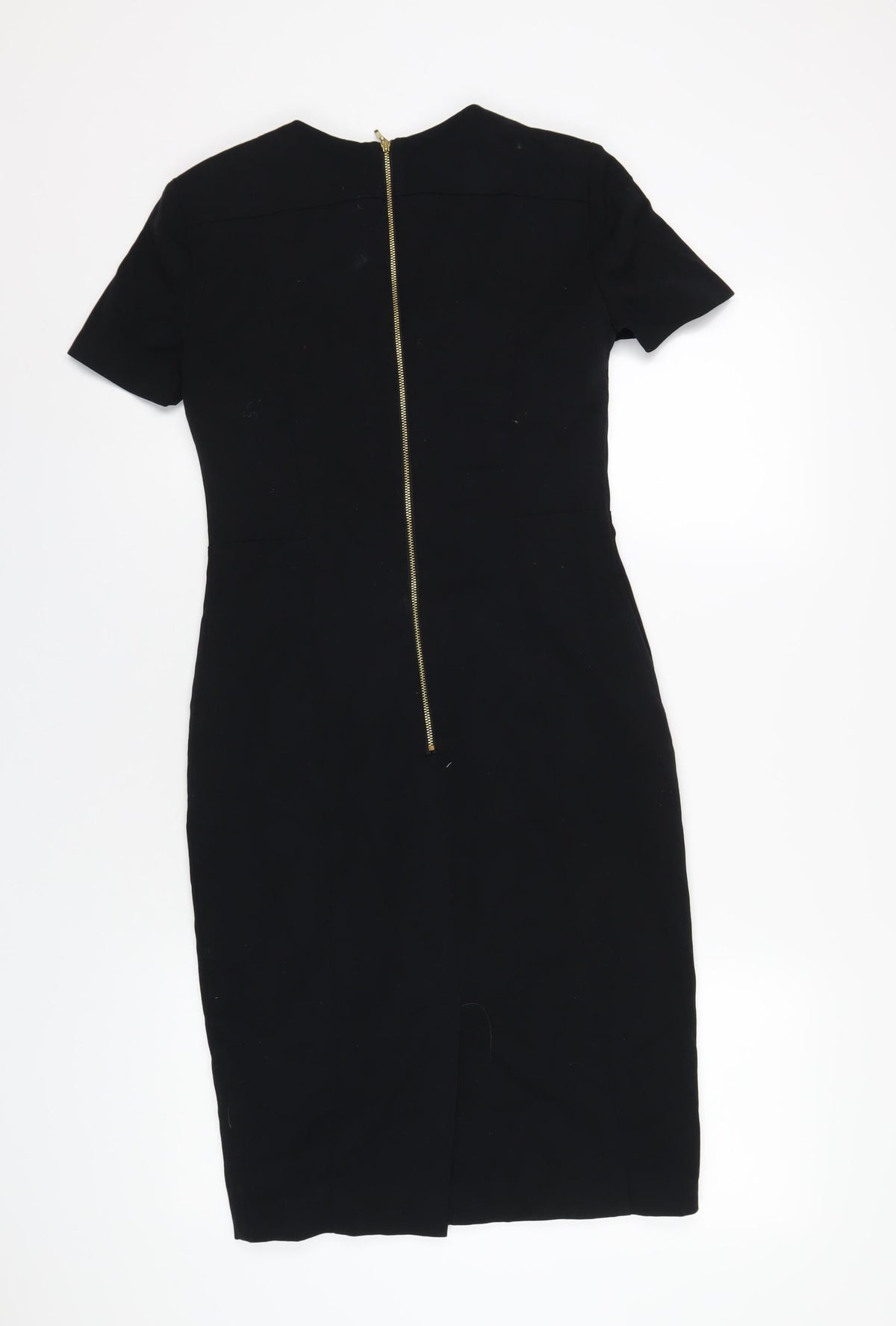 marksand Womens Blue Polyester Bodycon Size 8 Round Neck Zip