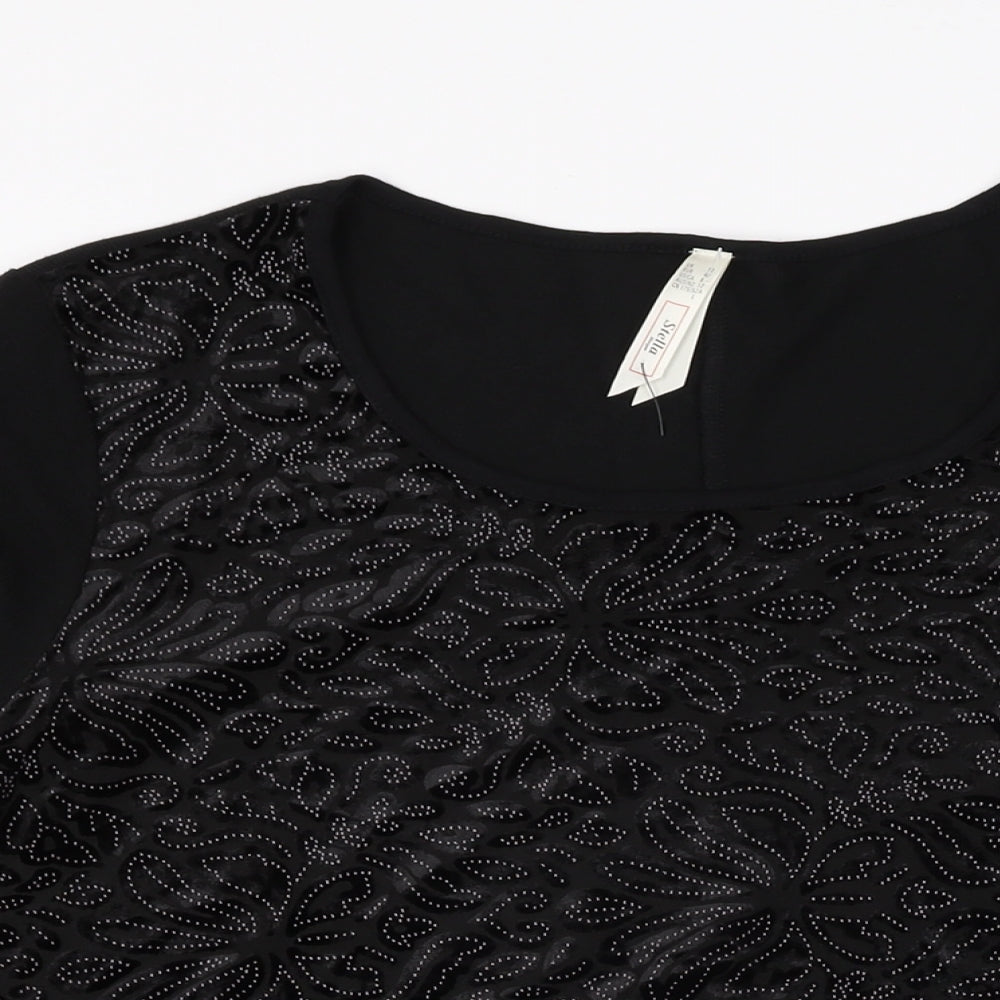 Womens UK Size 12 Stella Black Basic T-Shirt