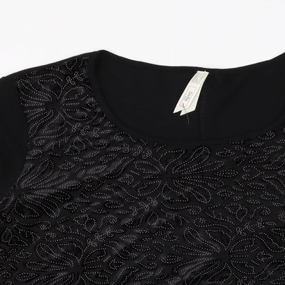 Womens UK Size 12 Stella Black Basic T-Shirt