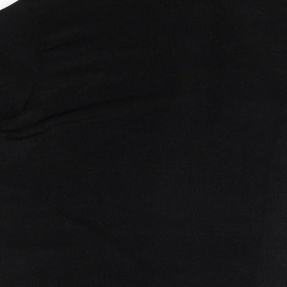 Trendy Touch Womens Black Polyester Basic T-Shirt Size S V-Neck