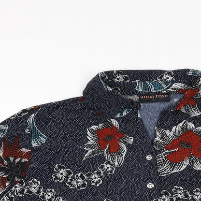 Womens UK Size L Anna Rose Blue Basic Button-Up