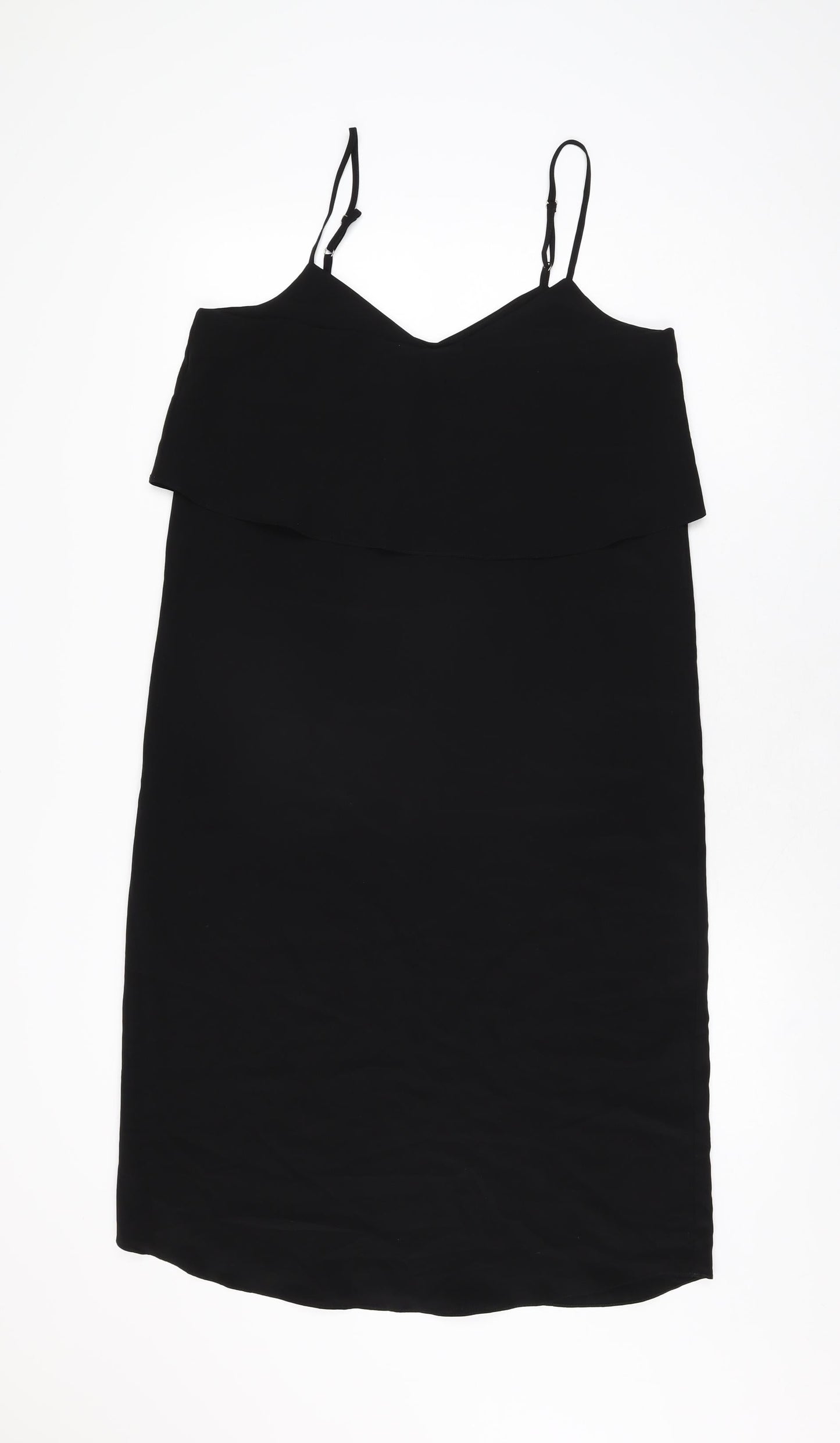 River Island Womens Black Polyester Shift Size 10 V-Neck Pullover