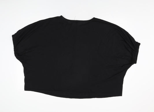 Womens UK Size 24 JD Williams Black Basic T-Shirt