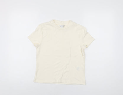 Womens UK Size S Monki Ivory Basic T-Shirt