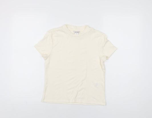 Womens UK Size S Monki Ivory Basic T-Shirt