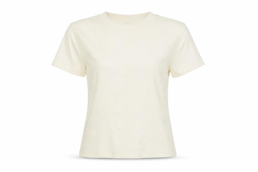 Womens UK Size S Monki Ivory Basic T-Shirt
