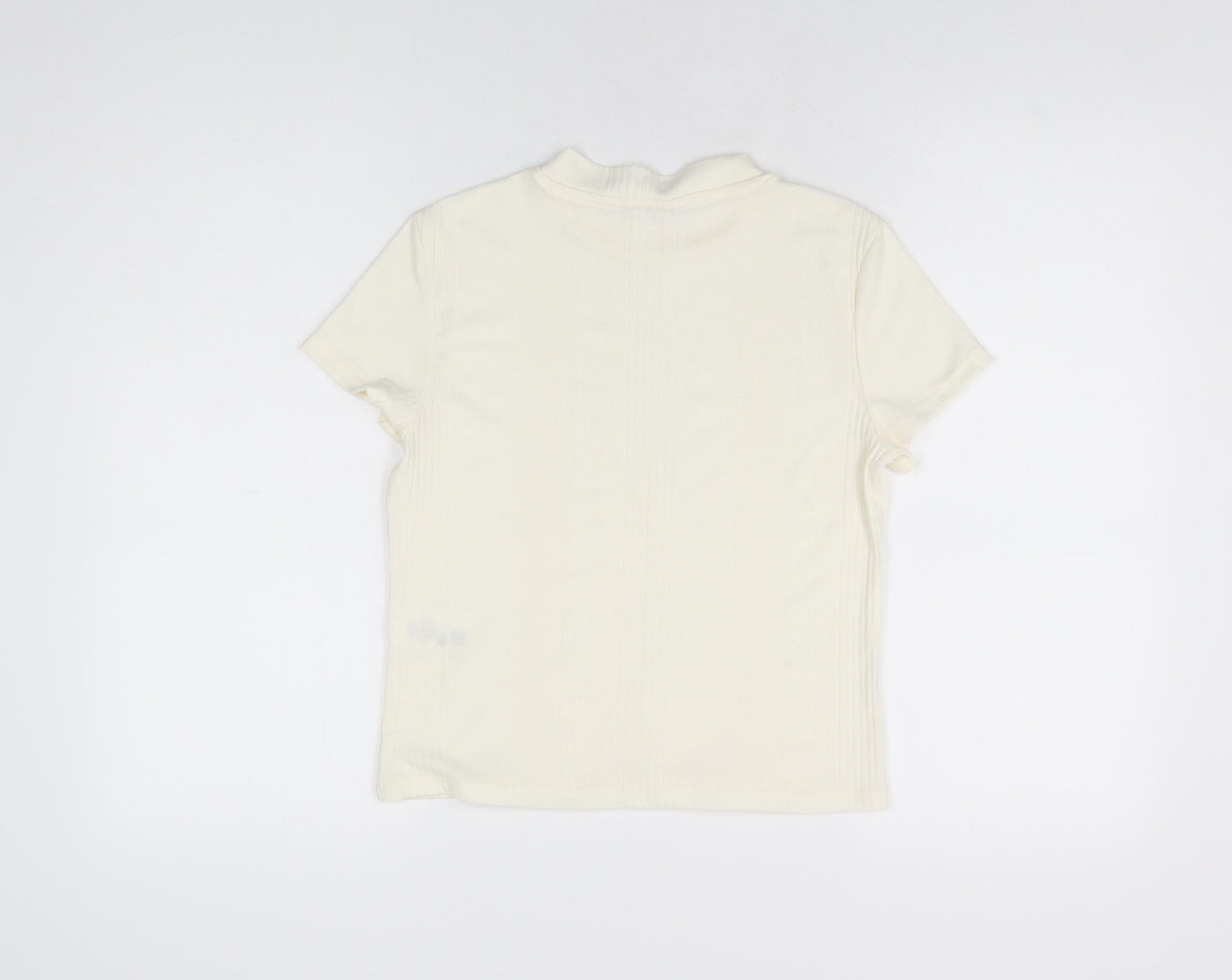 Womens UK Size S Monki Ivory Basic T-Shirt