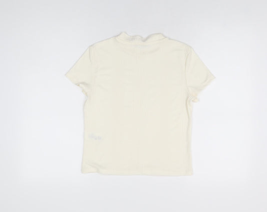 Womens UK Size S Monki Ivory Basic T-Shirt