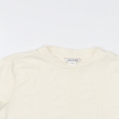 Womens UK Size S Monki Ivory Basic T-Shirt