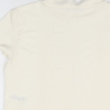 Womens UK Size S Monki Ivory Basic T-Shirt