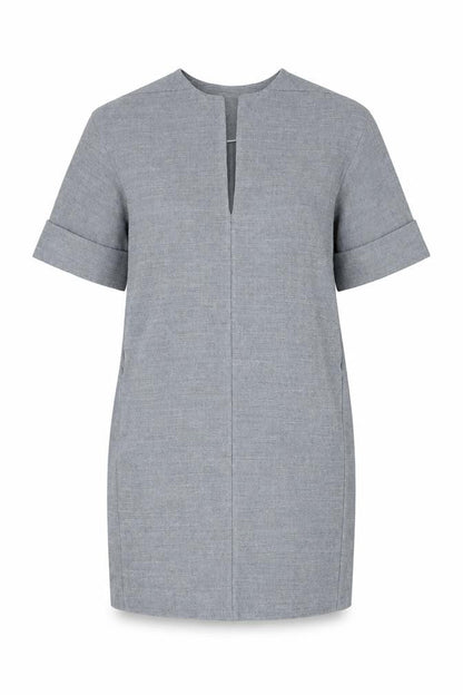 Zara Womens Grey Polyester Shift Size XS V-Neck Pullover