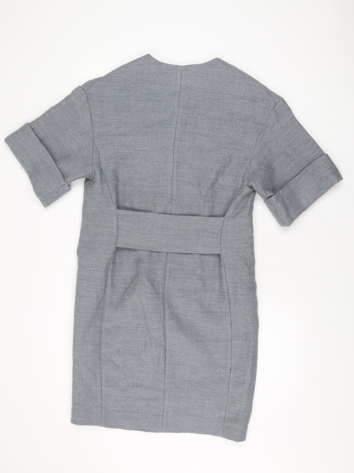 Zara Womens Grey Polyester Shift Size XS V-Neck Pullover