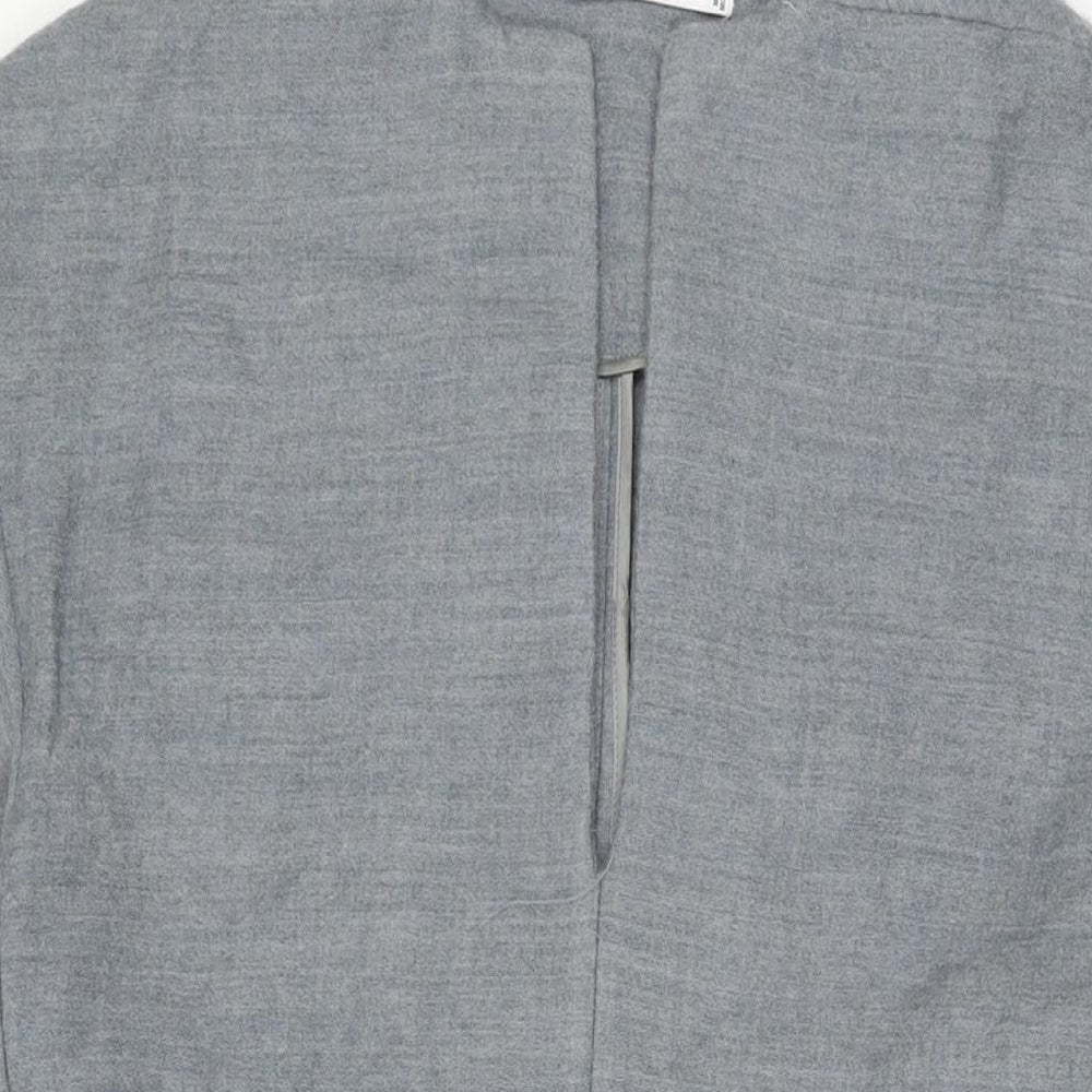 Zara Womens Grey Polyester Shift Size XS V-Neck Pullover