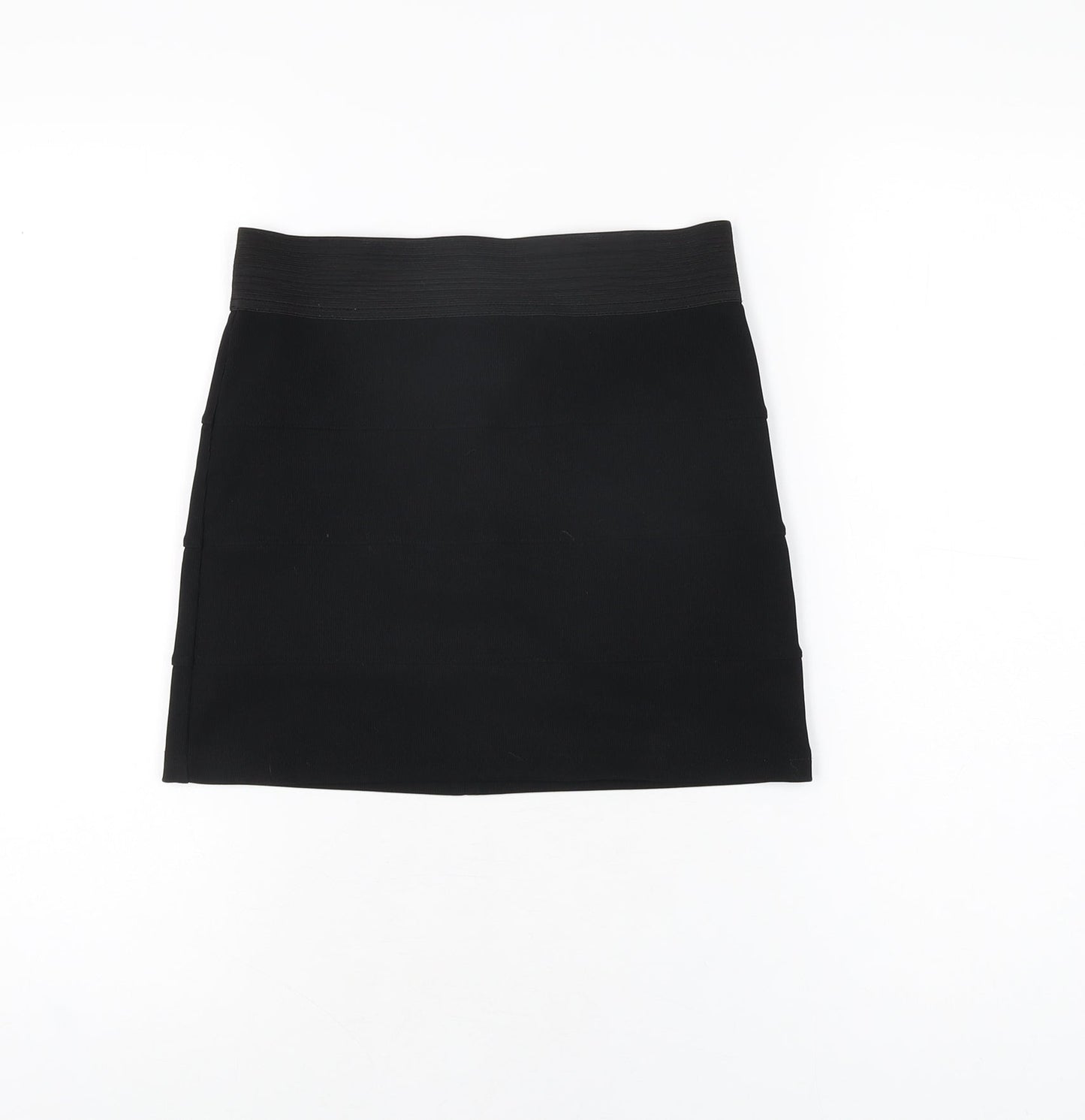 Miss Selfridge Womens Black Polyester Mini Skirt Size 8 Zip