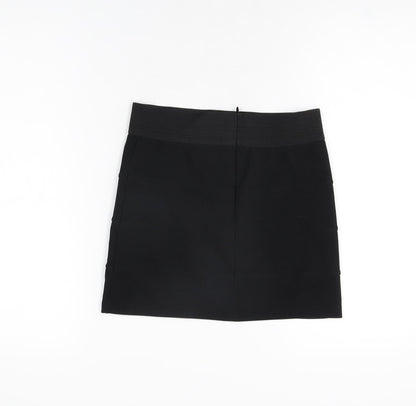 Miss Selfridge Womens Black Polyester Mini Skirt Size 8 Zip