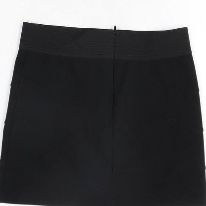 Miss Selfridge Womens Black Polyester Mini Skirt Size 8 Zip