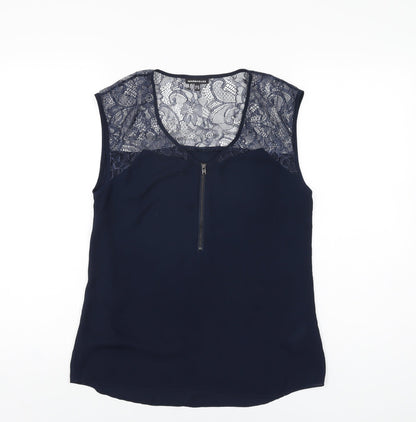 Womens UK Size 10 Warehouse Blue Basic Blouse