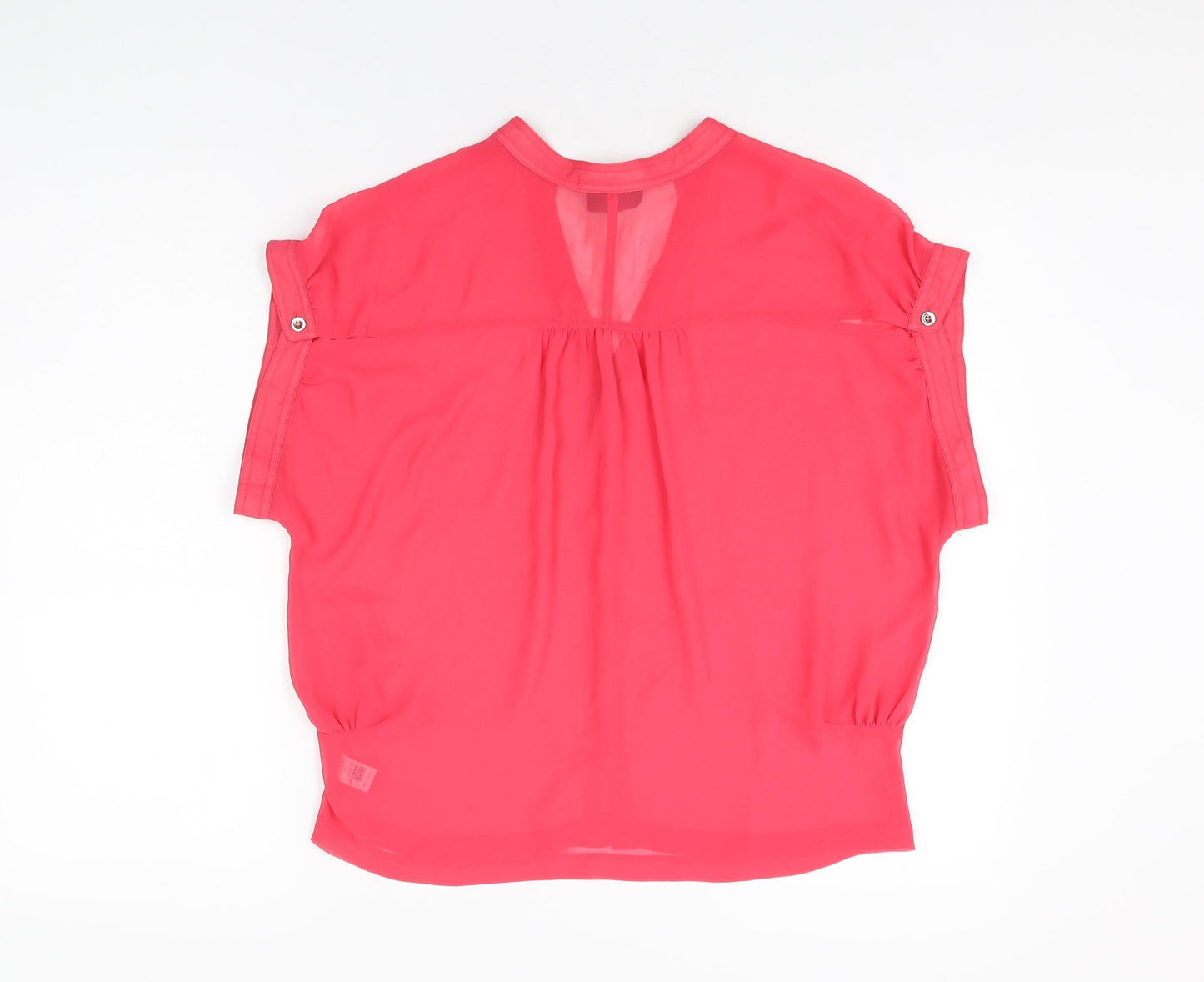 Womens UK Size 10 Topshop Pink Basic Button-Up