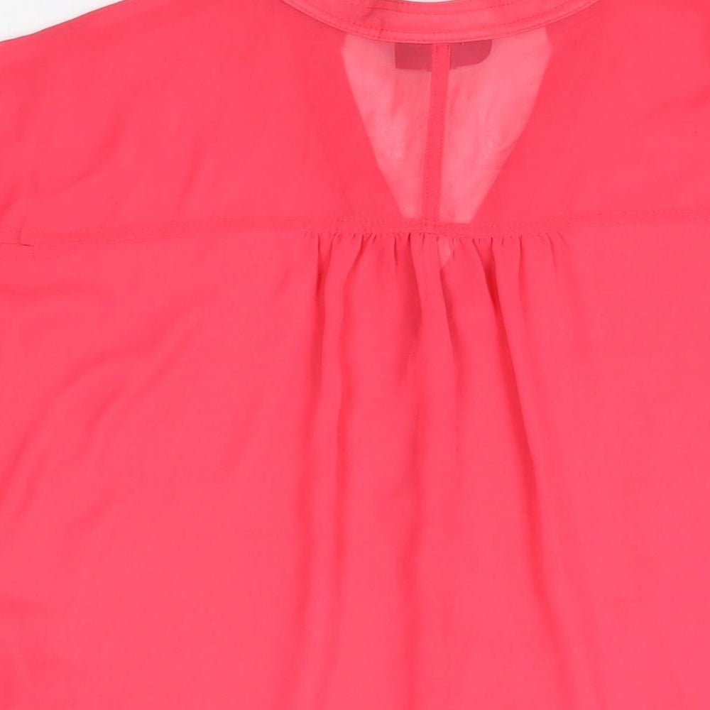 Womens UK Size 10 Topshop Pink Basic Button-Up