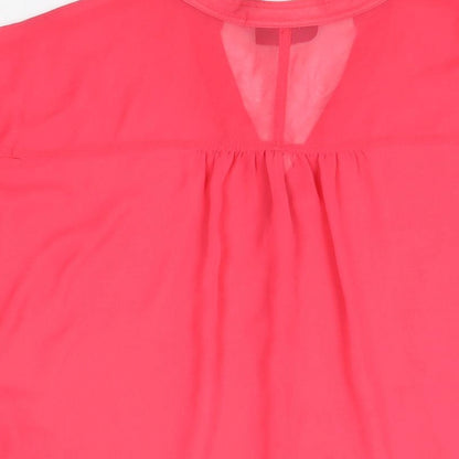 Womens UK Size 10 Topshop Pink Basic Button-Up