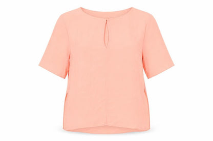 Womens UK Size S Mango Pink Basic Blouse