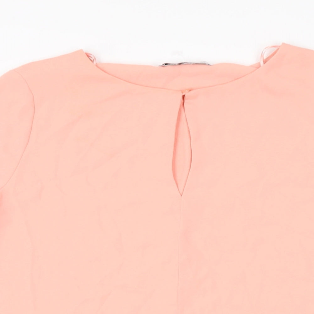 Womens UK Size S Mango Pink Basic Blouse