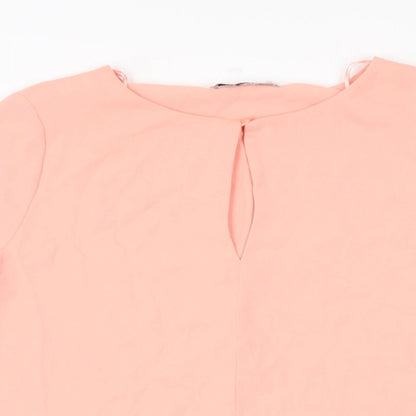 Womens UK Size S Mango Pink Basic Blouse