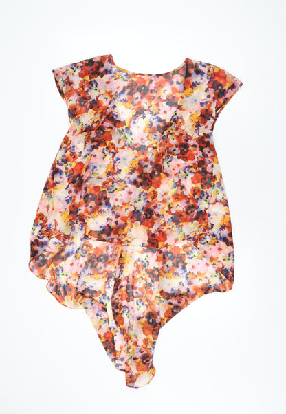Womens UK Size 12 Topshop Multicoloured Basic Blouse