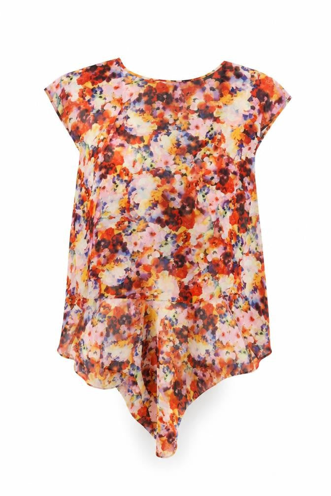 Womens UK Size 12 Topshop Multicoloured Basic Blouse