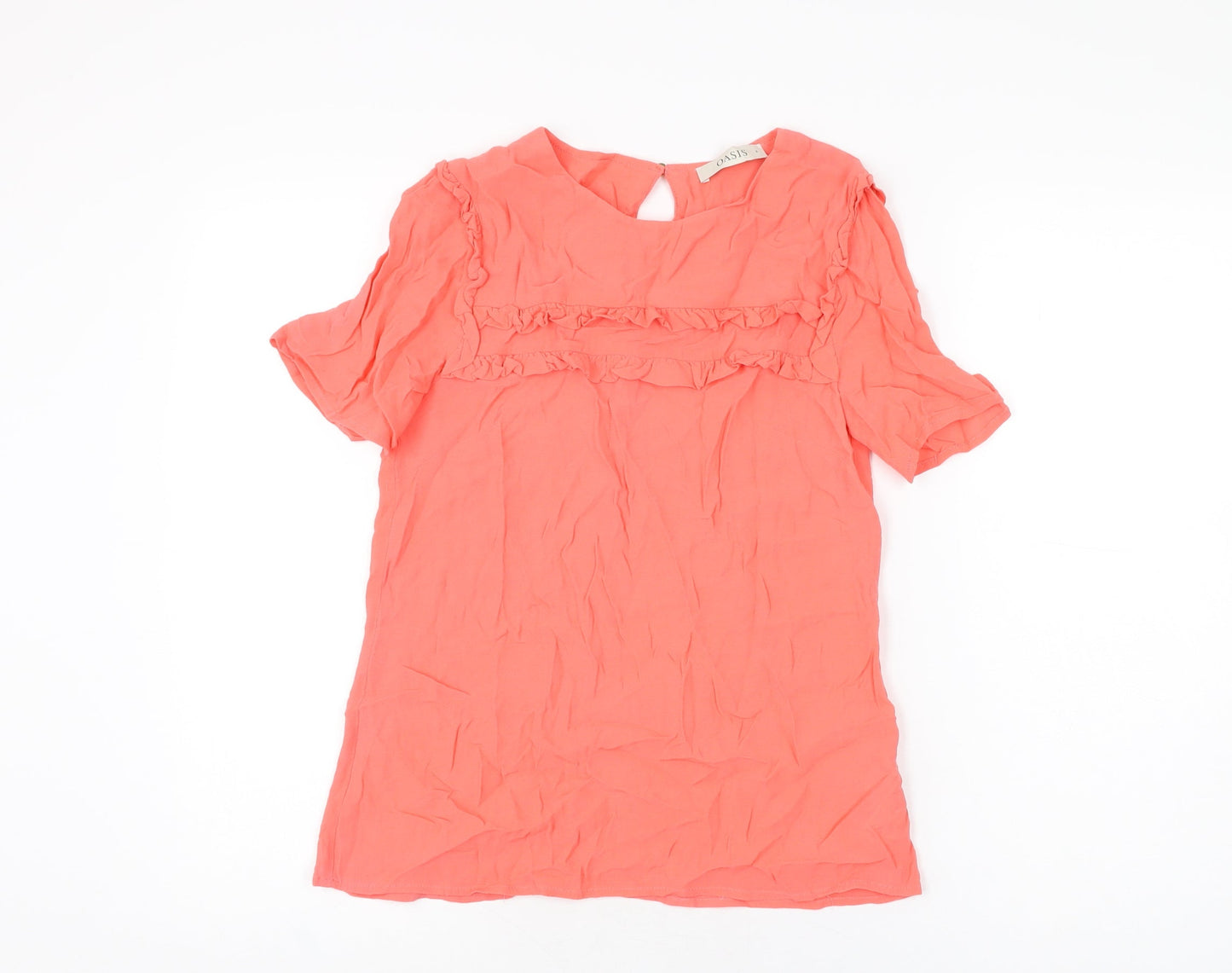 Womens UK Size 8 Oasis Pink Basic T-Shirt