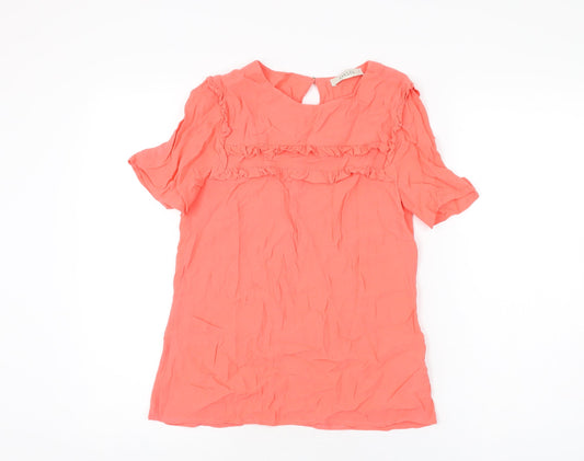 Womens UK Size 8 Oasis Pink Basic T-Shirt