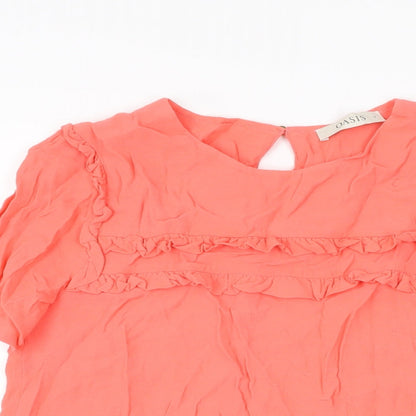Womens UK Size 8 Oasis Pink Basic T-Shirt