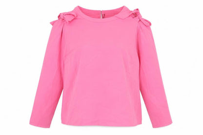 JUNAROSE Womens Pink Polyester Basic Blouse Size 28 Round Neck
