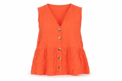 Womens UK Size 12 Marks and Spencer Red Basic Button-Up
