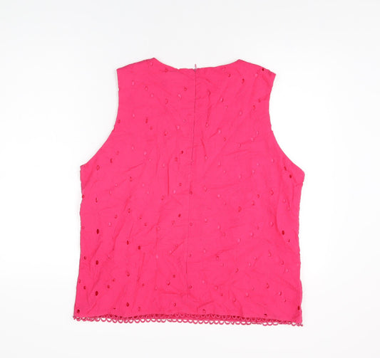 Lakeland Womens Pink Floral Polyester Basic T-Shirt Size XL Round Neck