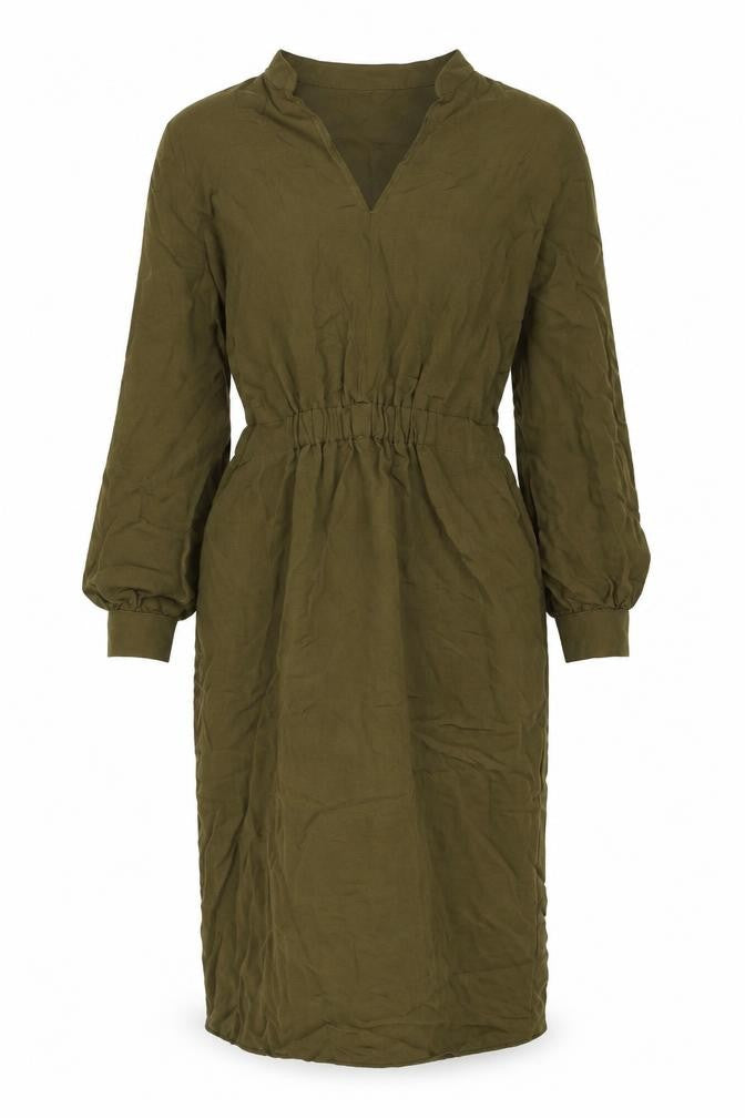 Marks and Spencer Womens Green Lyocell Shift Size 10 V-Neck Pullover