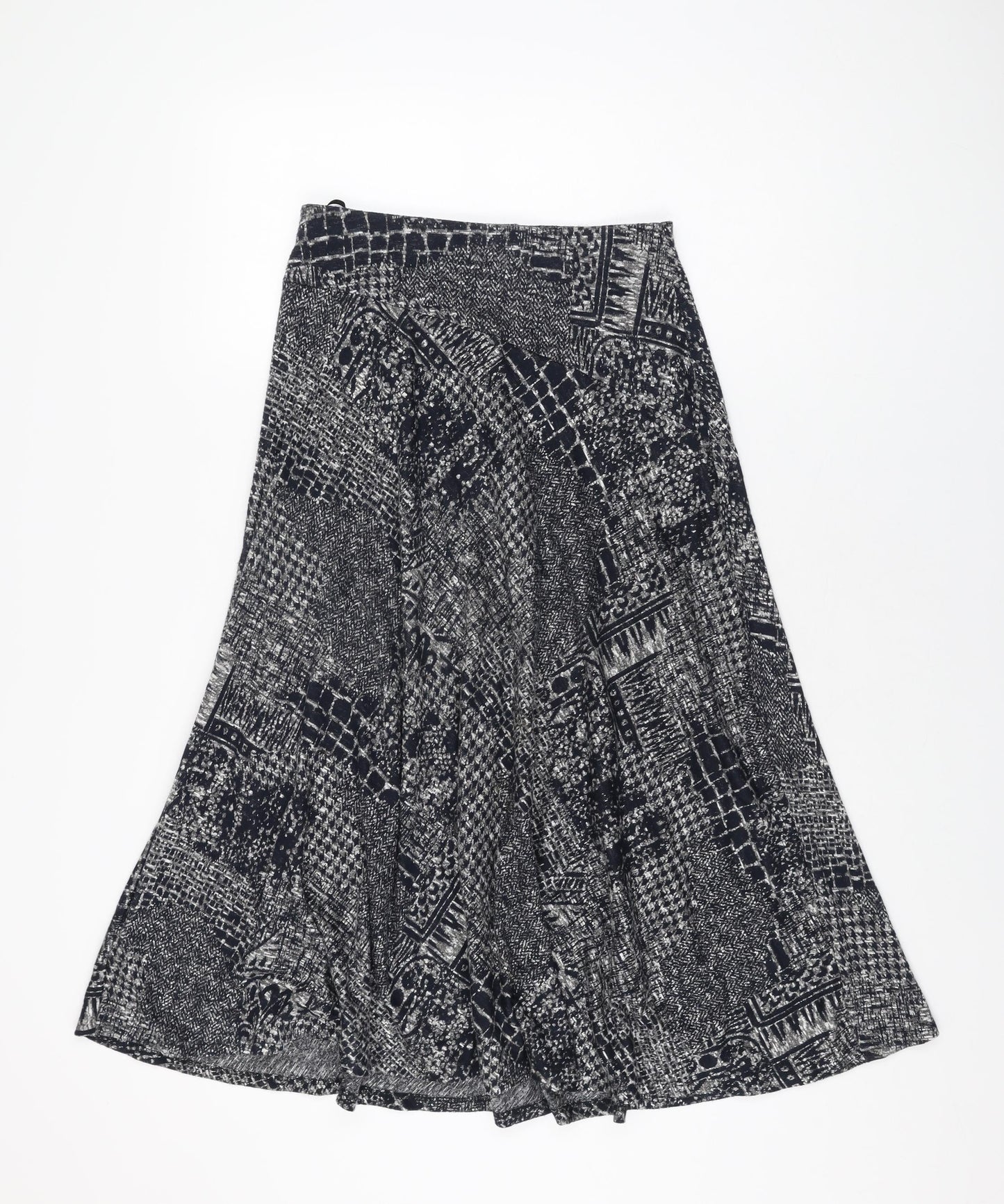 Country Casuals Womens Blue Geometric Polyester Swing Skirt Size 10