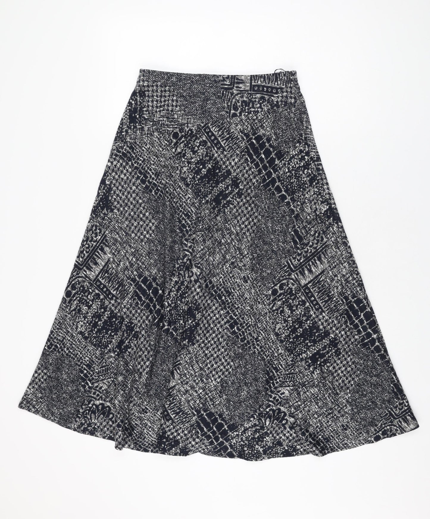 Country Casuals Womens Blue Geometric Polyester Swing Skirt Size 10