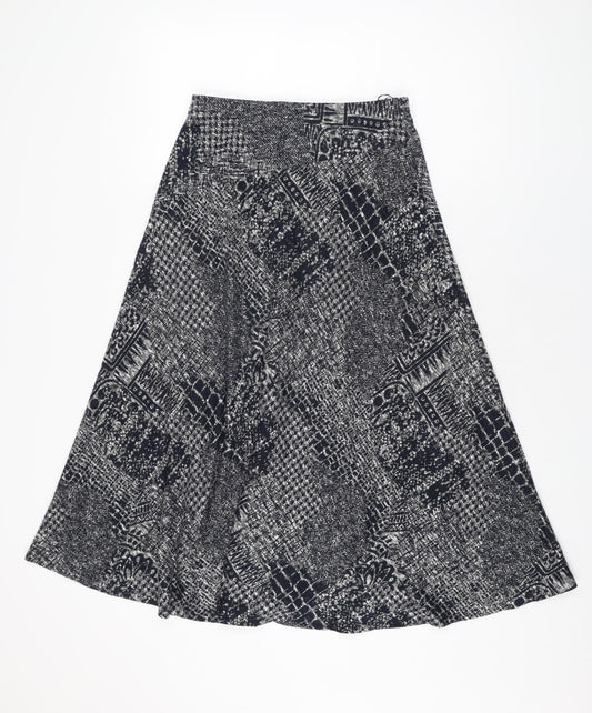 Country Casuals Womens Blue Geometric Polyester Swing Skirt Size 10