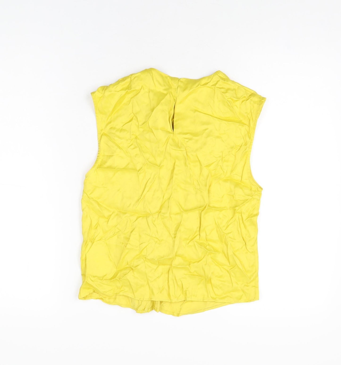 Womens UK Size XS Zara Yellow Basic T-Shirt
