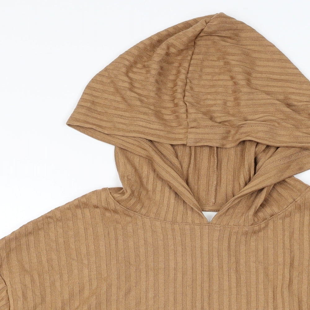 H&M Womens Brown Polyester Pullover Hoodie Size S Pullover