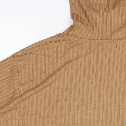 H&M Womens Brown Polyester Pullover Hoodie Size S Pullover