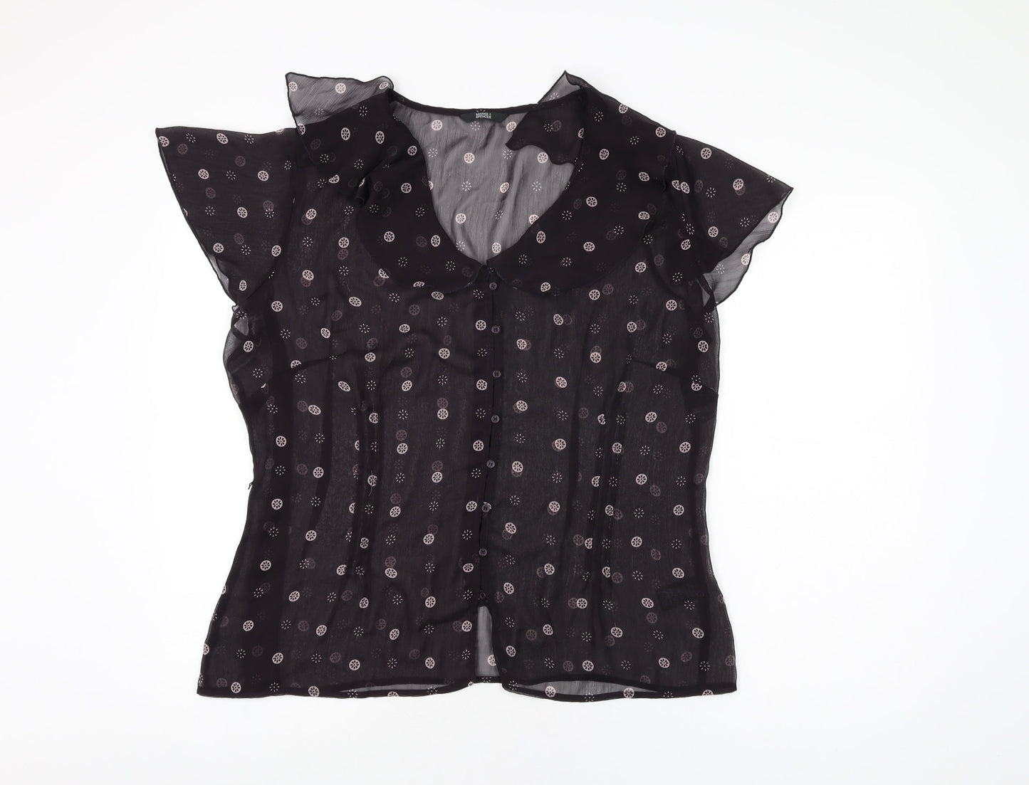 Womens UK Size 20 Marks and Spencer Brown Basic Button-Up