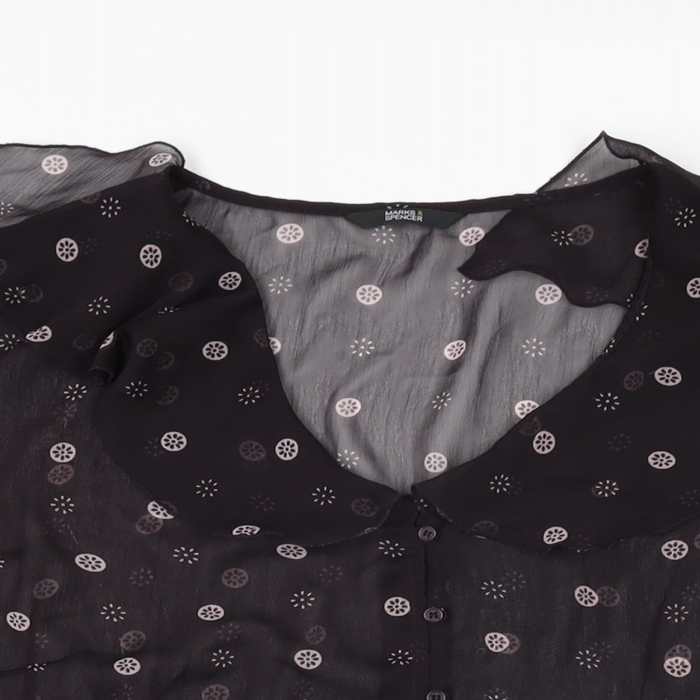 Womens UK Size 20 Marks and Spencer Brown Basic Button-Up