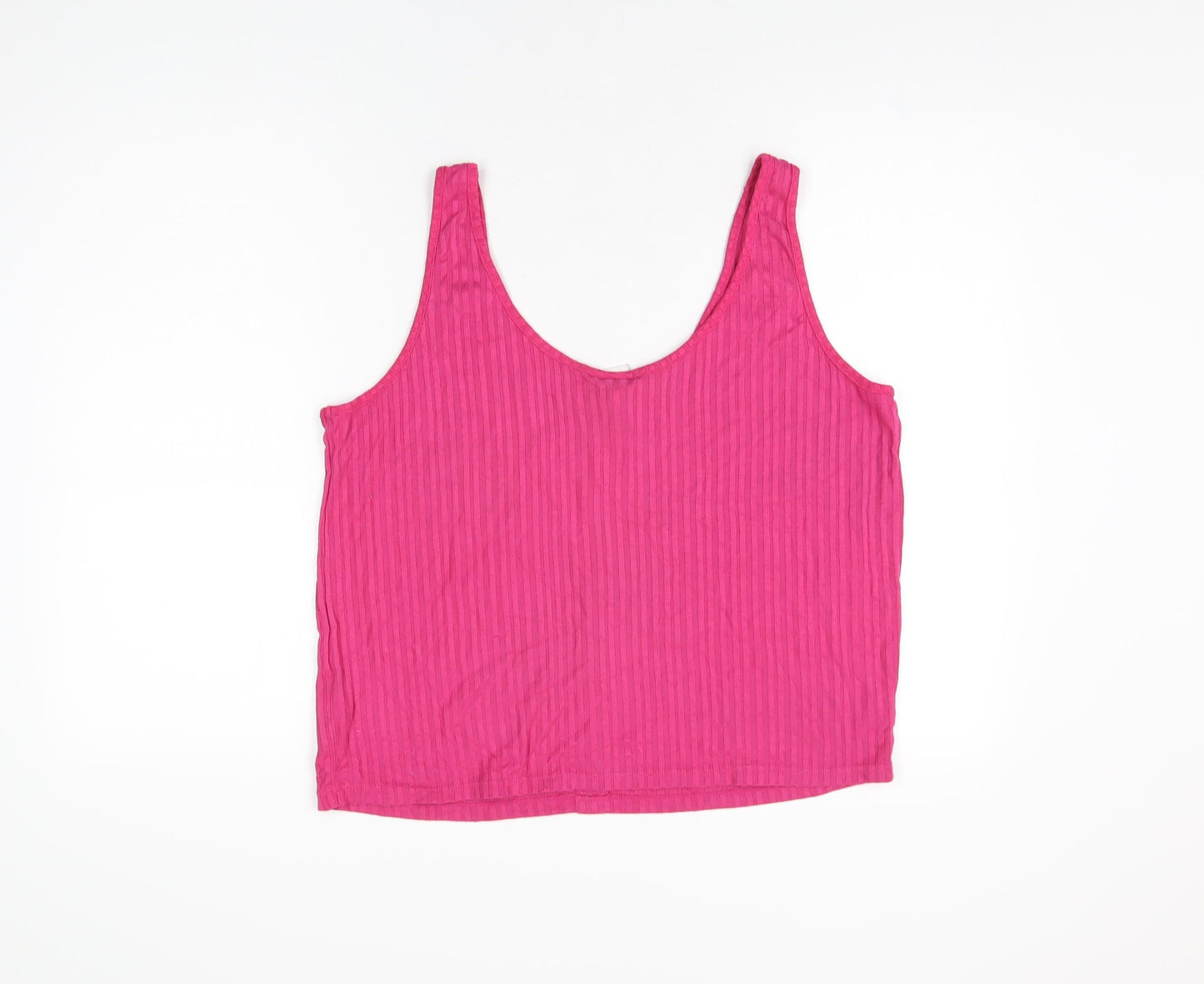 Womens UK Size XL H&M Pink Basic T-Shirt