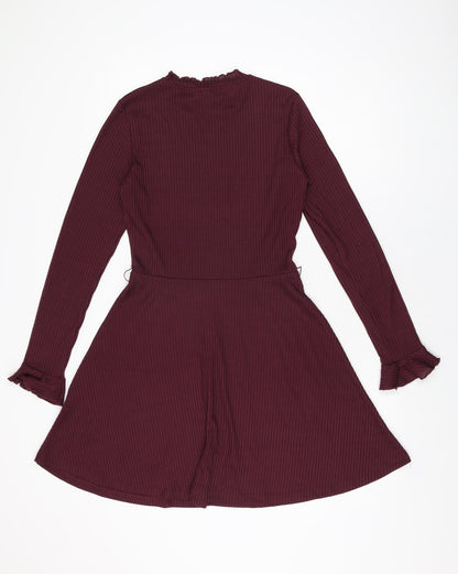 H&M Womens Purple Polyester A-Line Size 12 Round Neck Pullover