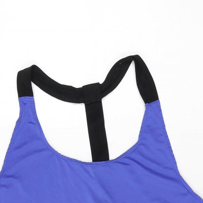 H&M Womens Blue Polyamide Basic T-Shirt Size L Scoop Neck Pullover