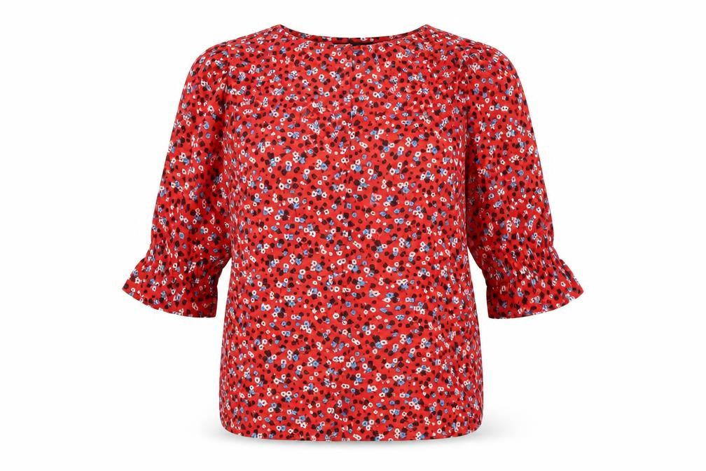 Womens UK Size 6 New Look Red Basic Button-Up