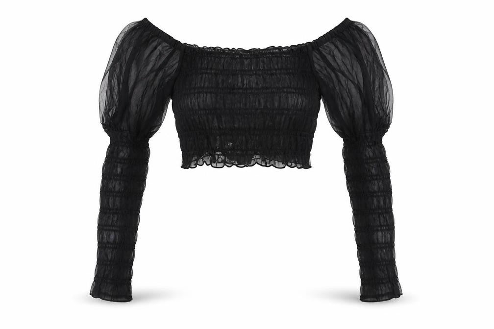 Womens UK Size 8 ASOS Black Cropped T-Shirt