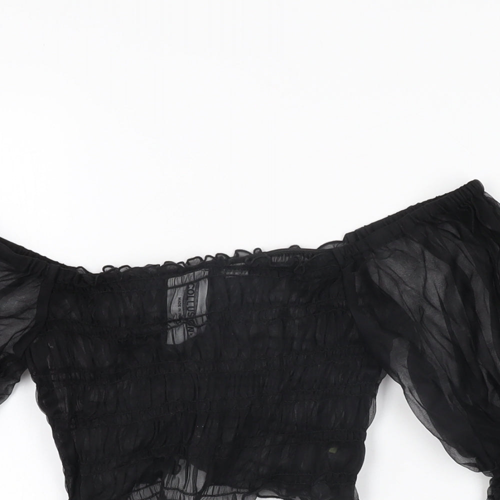 Womens UK Size 8 ASOS Black Cropped T-Shirt